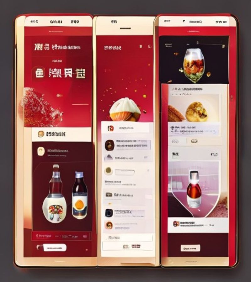 日韩一区二区内容导航平台界面展示，酒红米金配色精致大图，左侧一区经典影视右侧二区新锐动漫，现代简洁风格分区浏览体验
