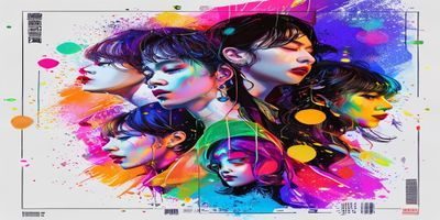 日韩一区音乐专辑封面展示，K-POP经典专辑排列，色彩鲜艳充满活力的音乐视觉
